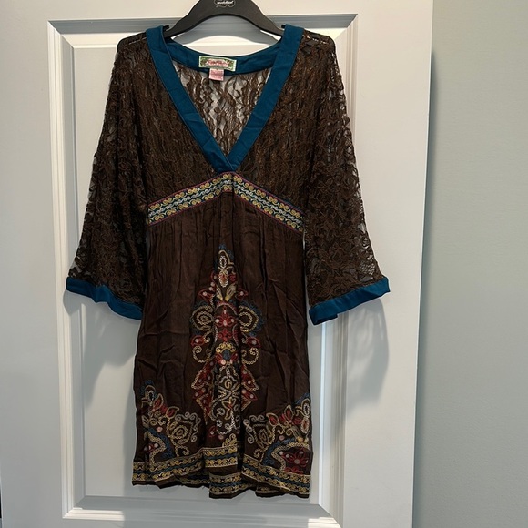 Flying Tomato Boho Brown Lace Dress - Picture 1 of 1